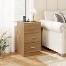 Nightstand with Charging Station End Table with 3 Storage Drawers Bedside Table for Bedroom