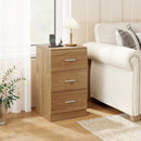 Nightstand with Charging Station End Table with 3 Storage Drawers Bedside Table for Bedroom by LJGDeals