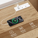 Nightstand with Charging Station End Table with 3 Storage Drawers Bedside Table for Bedroom by LJGDeals