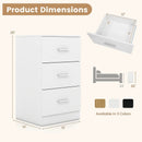 Nightstand with Charging Station End Table with 3 Storage Drawers Bedside Table for Bedroom by LJGDeals