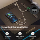 Nightstand with Charging Station LED Bedside Table with 2 Storage Drawers by DirectDeals