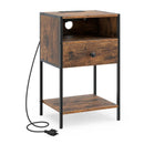 Nightstand with Charging Station Bedside Table with USB Ports and Outlets by LJGDeals