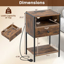 Nightstand with Charging Station Bedside Table with USB Ports and Outlets by DirectDeals