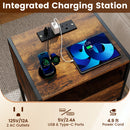 Nightstand with Charging Station Bedside Table with USB Ports and Outlets by DirectDeals