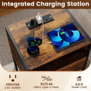 Nightstand with Charging Station Bedside Table with USB Ports and Outlets by LJGDeals