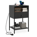 Nightstand with Charging Station Bedside Table with USB Ports and Outlets by LJGDeals
