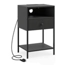Nightstand with Charging Station Bedside Table with USB Ports and Outlets by LJGDeals