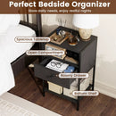 Nightstand with Charging Station Bedside Table with USB Ports and Outlets by LJGDeals
