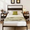 Nightstand with Charging Station and Fabric Drawer 24.5" by DirectDeals