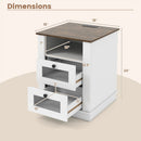 Nightstand with Charging Station and 2 Drawers Rustic Brown by LJGDeals