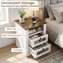 Nightstand with Charging Station and 2 Drawers Rustic Brown by DirectDeals