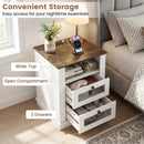Nightstand with Charging Station and 2 Drawers Rustic Brown by LJGDeals