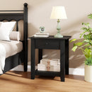 Nightstand with Drawer 3-Tier Modern Bedside Table with Open Shelf and Storage by LJGDeals