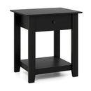 Nightstand with Drawer 3-Tier Modern Bedside Table with Open Shelf and Storage by LJGDeals