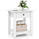 Nightstand with Drawer 3-Tier Modern Bedside Table with Open Shelf and Storage
