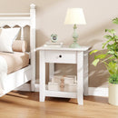 Nightstand with Drawer 3-Tier Modern Bedside Table with Open Shelf and Storage by LJGDeals