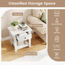 Nightstand with Drawer 3-Tier Modern Bedside Table with Open Shelf and Storage