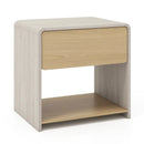 2-Tier Modern Style Nightstand with Drawer and Open Shelf-Oak by LJGDeals