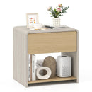 2-Tier Modern Style Nightstand with Drawer and Open Shelf-Oak by LJGDeals