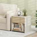 2-Tier Modern Style Nightstand with Drawer and Open Shelf-Oak by LJGDeals