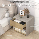 2-Tier Modern Style Nightstand with Drawer and Open Shelf-Oak by LJGDeals