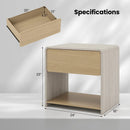 2-Tier Modern Style Nightstand with Drawer and Open Shelf-Oak by LJGDeals
