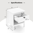 2-tier Wood Nightstand with Drawer and Open Storage Shelf for Bedroom-White by LJGDeals