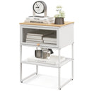 Nightstand with Flip up Door Storage Shelf by LJGDeals