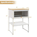 Nightstand with Flip up Door Storage Shelf by LJGDeals