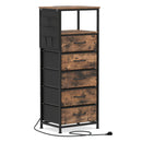 Nightstand with Integrated Charging Station 39 Inches Modern Bedside Table by LJGDeals