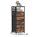 Nightstand with Integrated Charging Station 39 Inches Modern Bedside Table by LJGDeals