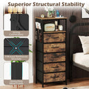 Nightstand with Integrated Charging Station 39 Inches Modern Bedside Table by LJGDeals