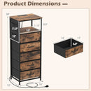 Nightstand with Integrated Charging Station 39 Inches Modern Bedside Table by LJGDeals