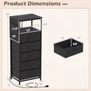 Nightstand with Integrated Charging Station 39 Inches Modern Bedside Table by DirectDeals