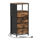 Nightstand with Integrated Charging Station 34" Modern Bedside Table by LJGDeals