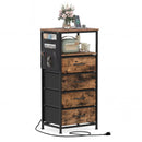 Nightstand with Integrated Charging Station 34" Modern Bedside Table by LJGDeals