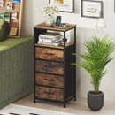Nightstand with Integrated Charging Station 34" Modern Bedside Table by LJGDeals