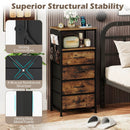 Nightstand with Integrated Charging Station 34" Modern Bedside Table by DirectDeals