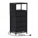 Nightstand with Integrated Charging Station 34" Modern Bedside Table by DirectDeals