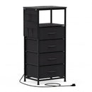 Nightstand with Integrated Charging Station 34" Modern Bedside Table by LJGDeals