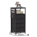 Nightstand with Integrated Charging Station 34" Modern Bedside Table by DirectDeals