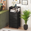 Nightstand with Integrated Charging Station 34" Modern Bedside Table by LJGDeals