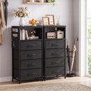 Nightstand with Integrated Charging Station 34" Modern Bedside Table by LJGDeals