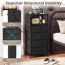 Nightstand with Integrated Charging Station 34" Modern Bedside Table by LJGDeals