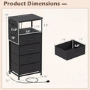Nightstand with Integrated Charging Station 34" Modern Bedside Table by DirectDeals