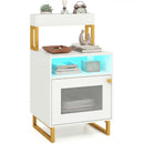 Nightstand with LED Lights Modern End Table with Top Tray Open Compartment and Storage Cabinet by LJGDeals