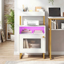 Nightstand with Integrated Charging Station 34" Modern Bedside Table by DirectDeals
