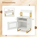 Nightstand with LED Lights Modern End Table with Top Tray Open Compartment and Storage Cabinet by LJGDeals