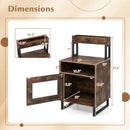 Nightstand with LED Lights Modern End Table with Top Tray Open Compartment and Storage Cabinet by LJGDeals