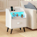 Nightstand with Power Outlets and LED Lighting by LJGDeals
